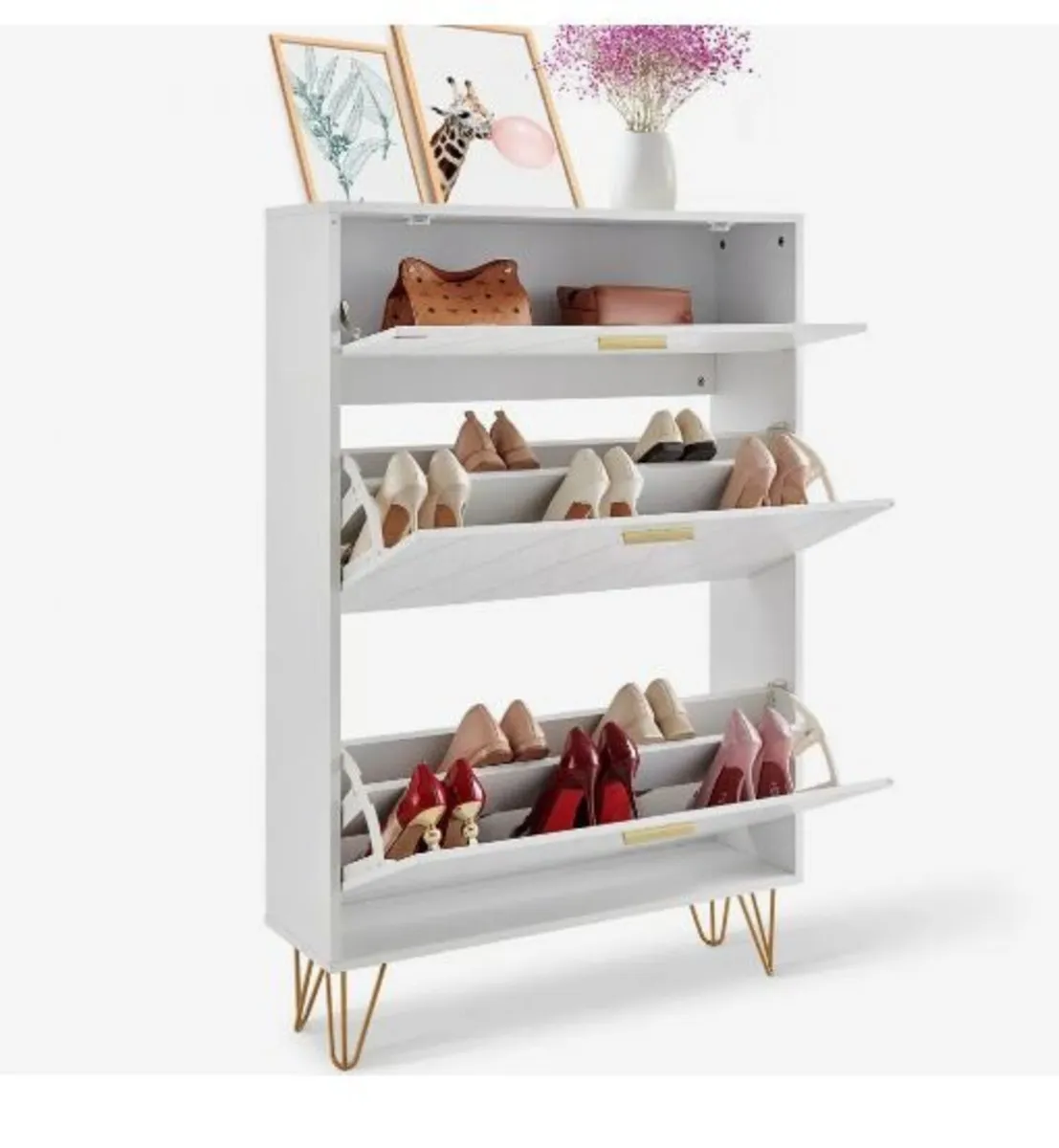 Shoe Cabinet with 3 Flip Drawers - Image 1