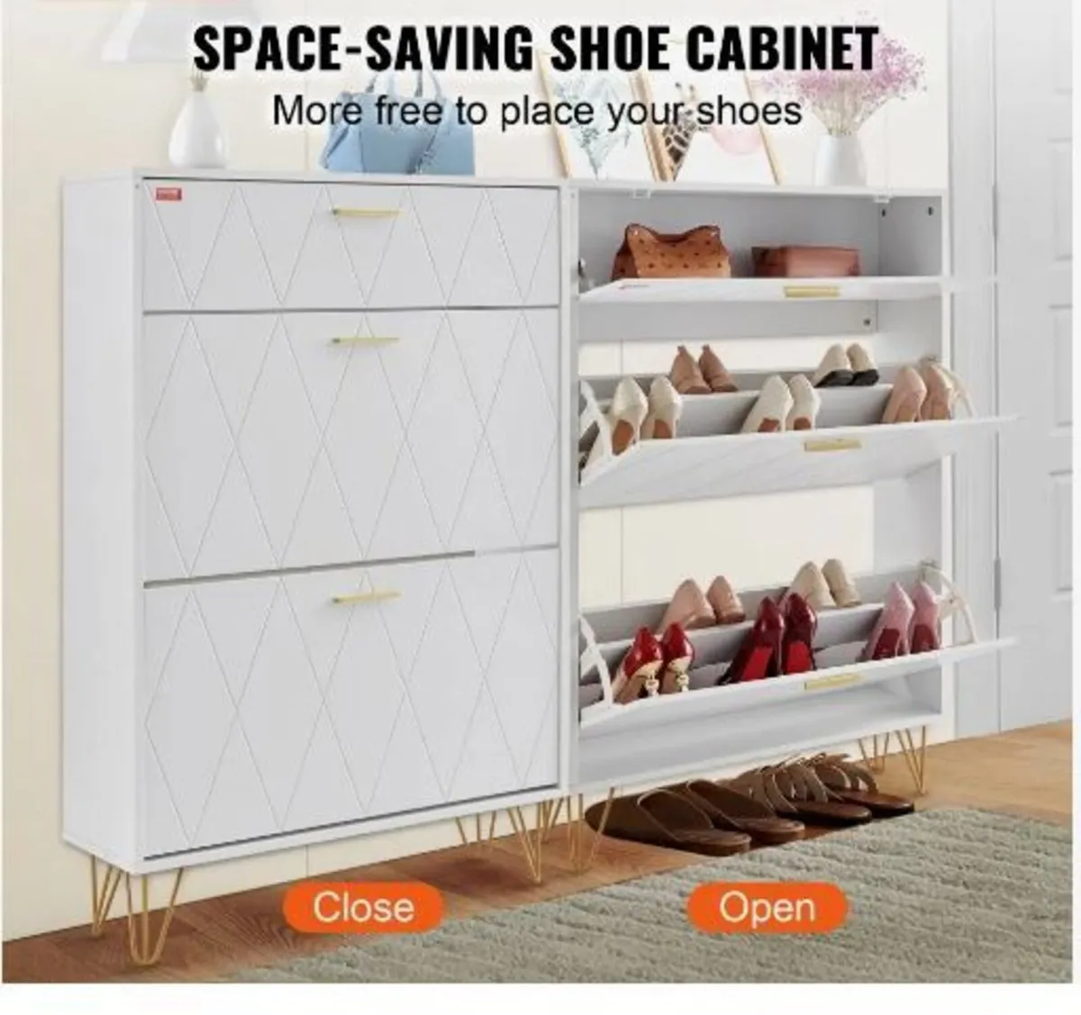 Shoe Cabinet with 3 Flip Drawers - Image 3