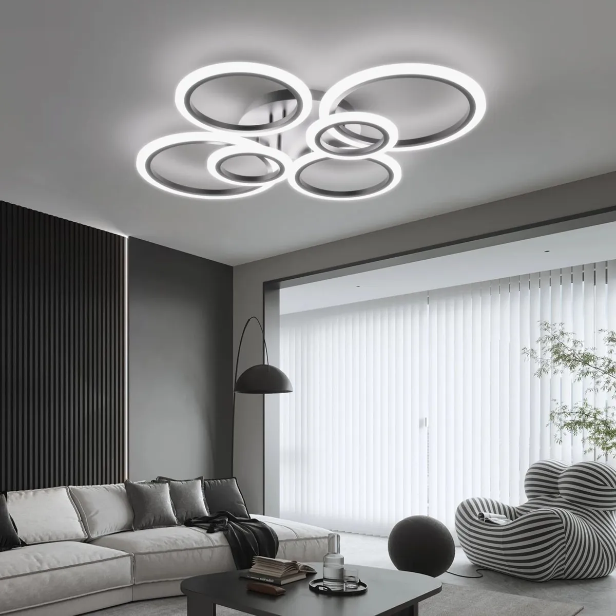 Chandeliers Ceiling Light with Remote APP 6 Rings - Image 2