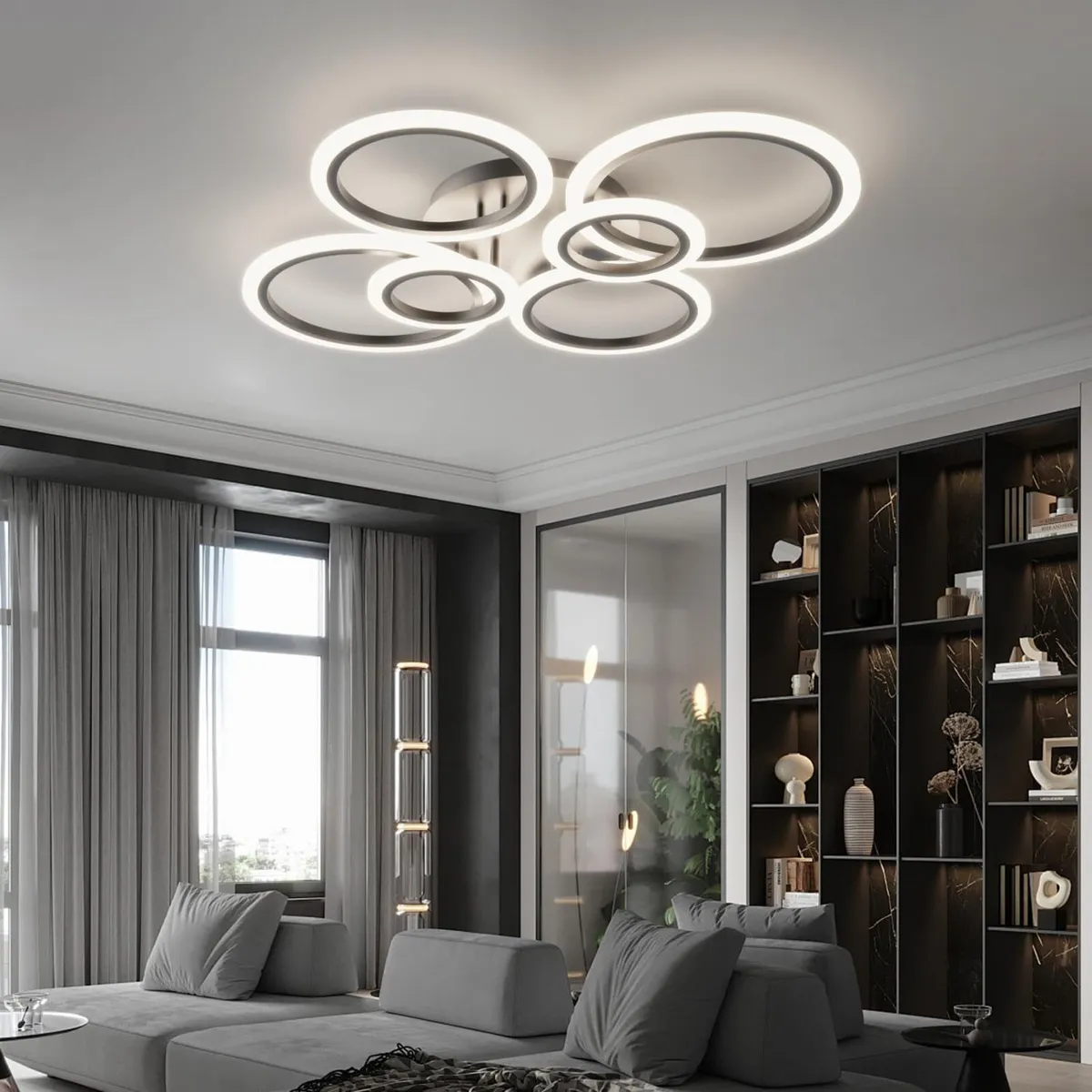 Chandeliers Ceiling Light with Remote APP 6 Rings - Image 3