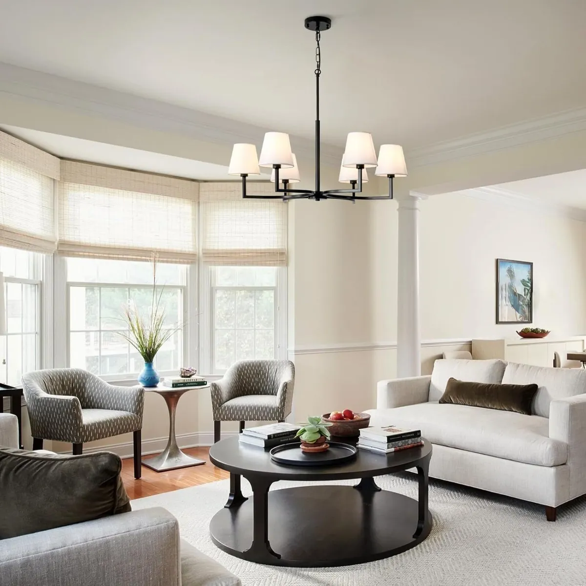 Black Chandelier 6 Lights Chandeliers Ceiling - Image 4