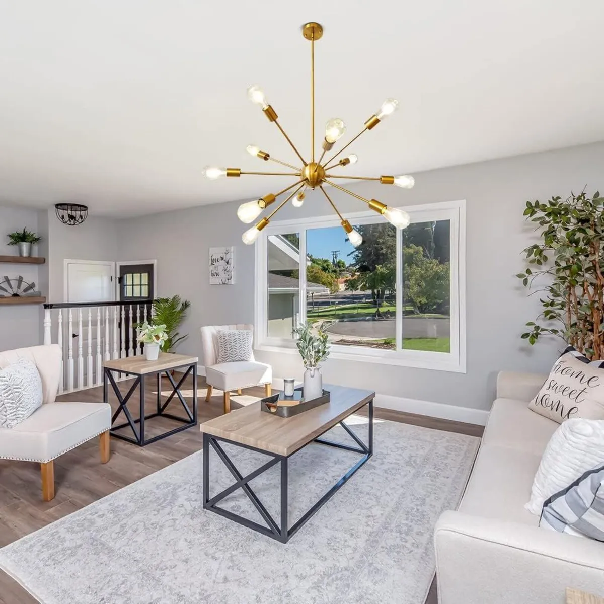 Sputnik Chandelier Gold Modern Brass Pendant - Image 4