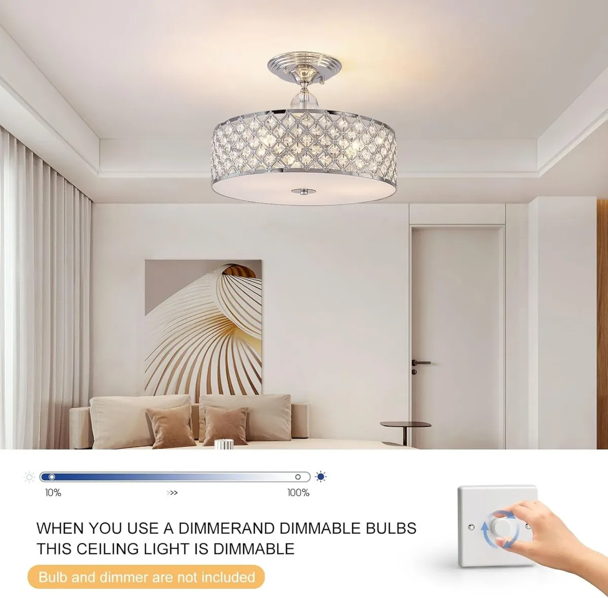 Modern Semi Flush Mount Ceiling Light 3 Lights - Image 2