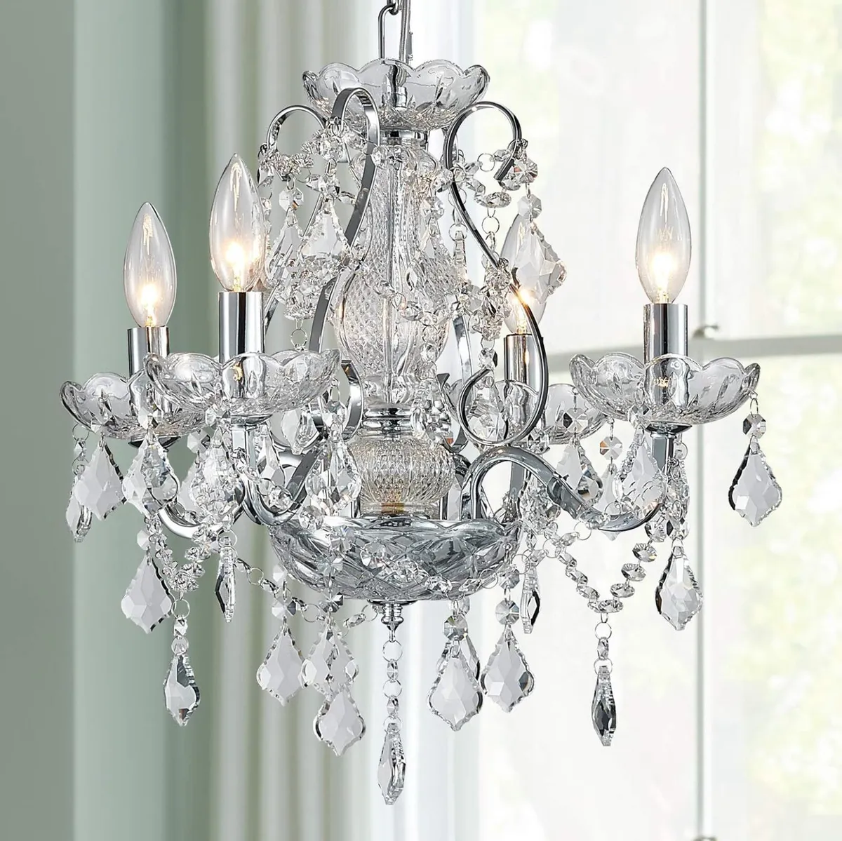 Modern Chrome Pendant Chandelier Crystal Lighting - Image 2