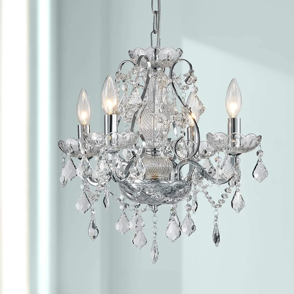 Modern Chrome Pendant Chandelier Crystal Lighting - Image 3