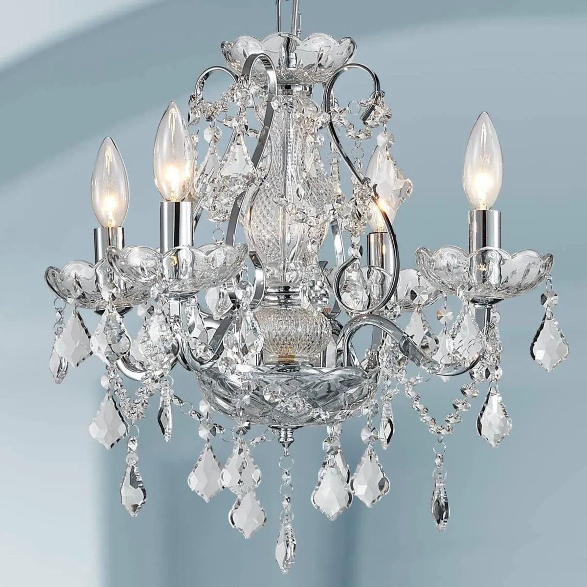 Modern Chrome Pendant Chandelier Crystal Lighting - Image 4