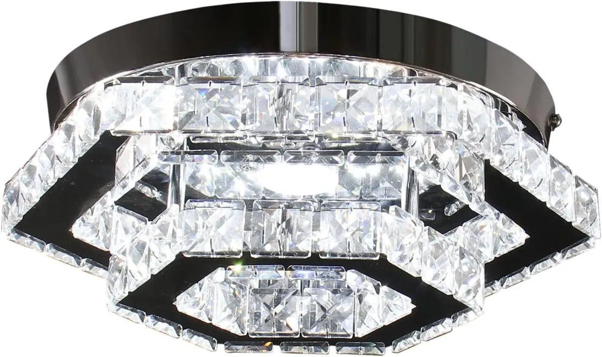 Modern Ceiling Light Flush Mount Crystal Chandelie - Image 1