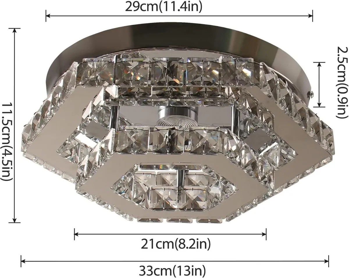 Modern Ceiling Light Flush Mount Crystal Chandelie - Image 2