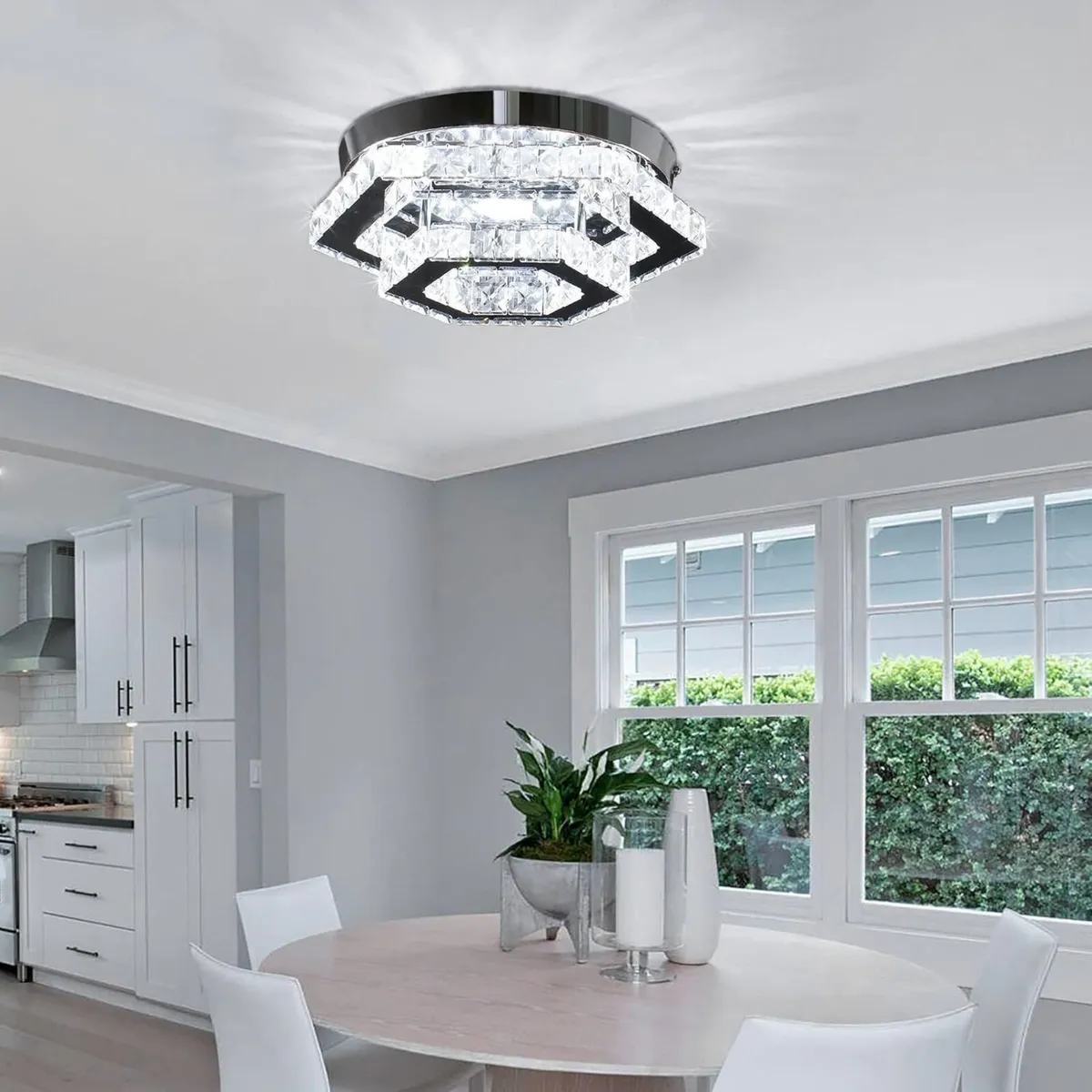 Modern Ceiling Light Flush Mount Crystal Chandelie - Image 3
