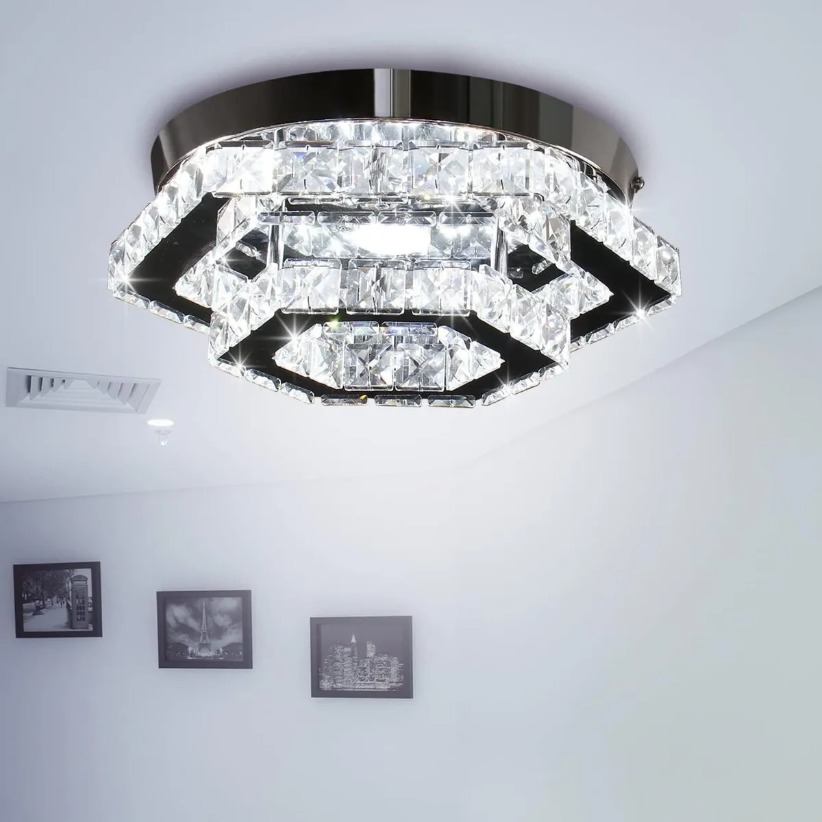 Modern Ceiling Light Flush Mount Crystal Chandelie - Image 4