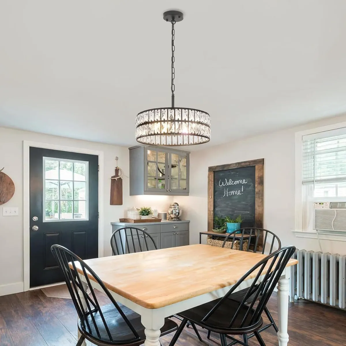 Modern Black Crystal Chandeliers 5-Light Industria - Image 2