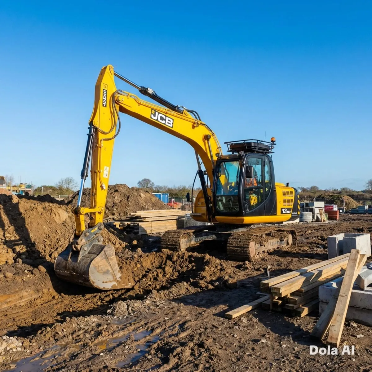 13 ton digger hire with driver - Image 3