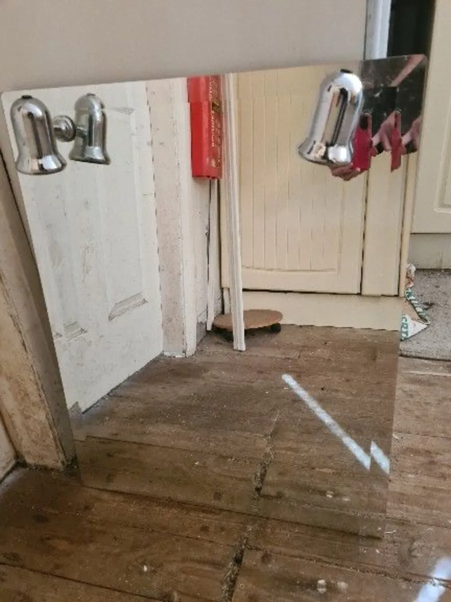 Bathroom over sink beveled mirror with lights 100c - Image 1