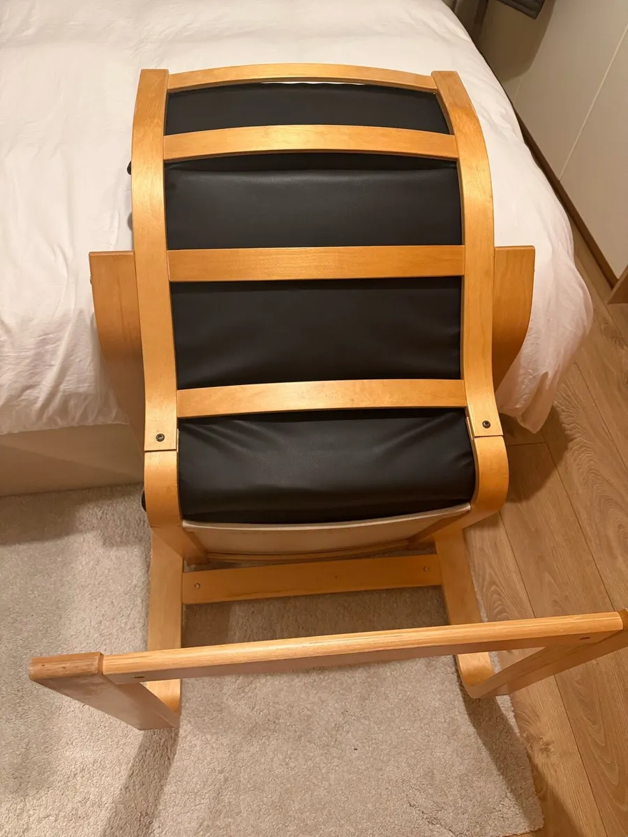 vintage ikea chair poang leather black - Image 4