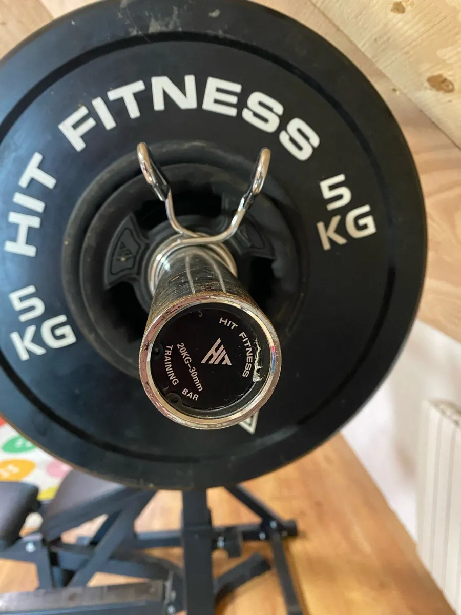 Adjustable power rack & bench + weights - Image 4