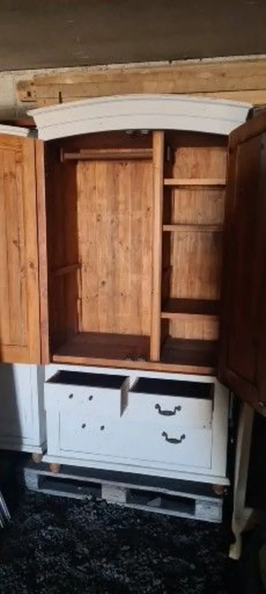 Reclaimed Vietnamese Pine Double Wardrobes X 2 - Image 1