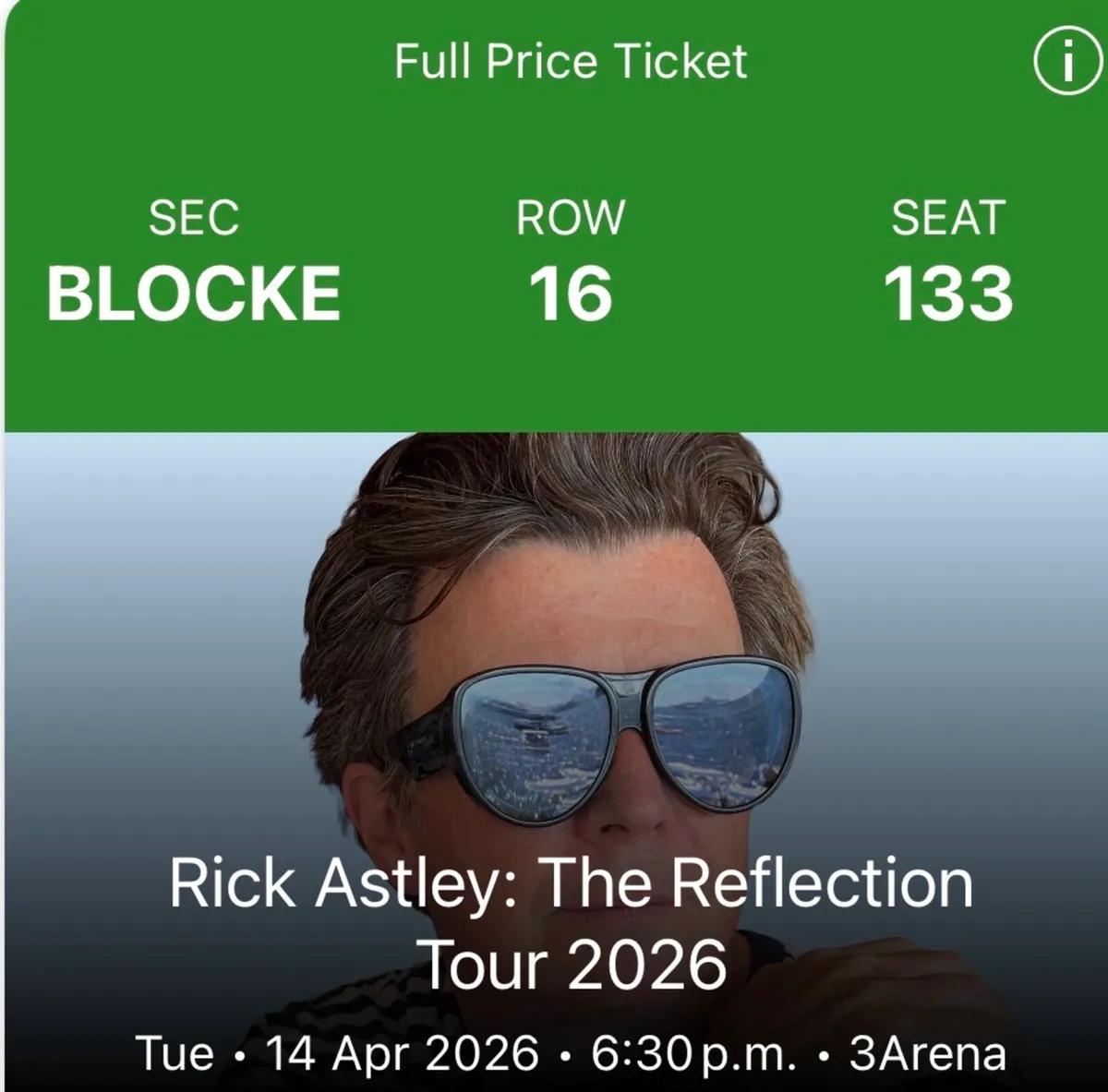 Rick Astley - Reflection Tour Tickets - 3 Arena
