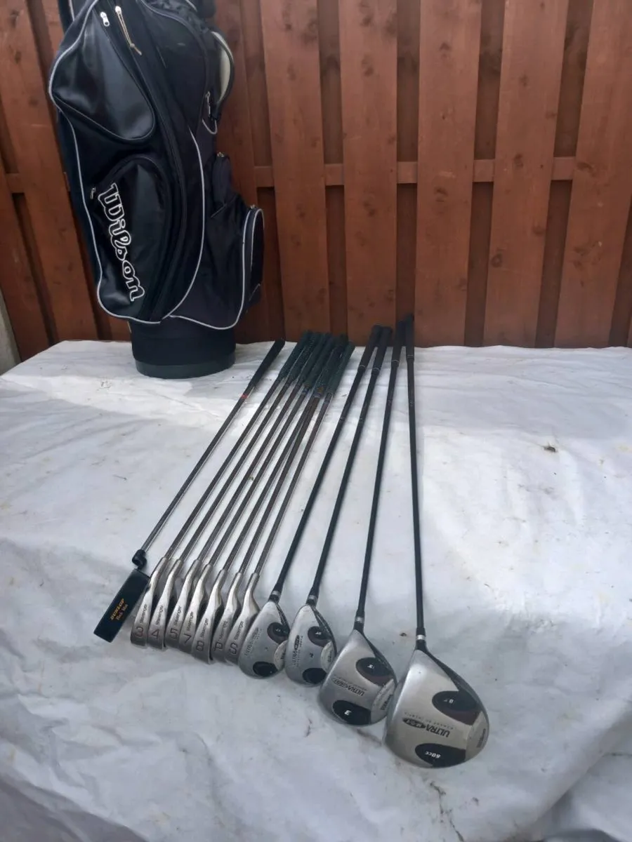 Golf clubs and bag.  Right handed clubs. - Image 1