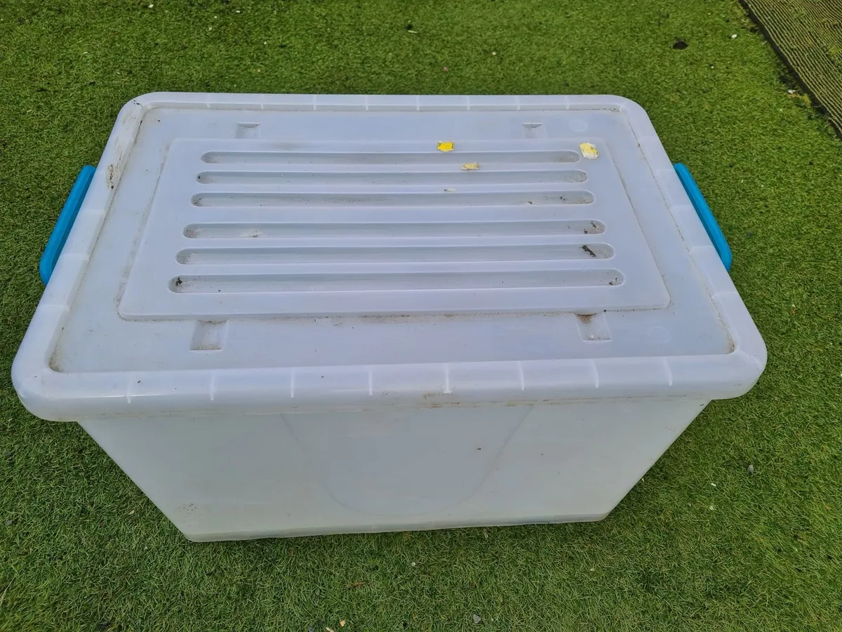 Collection of 4 x  large plastic storage boxes - Image 4