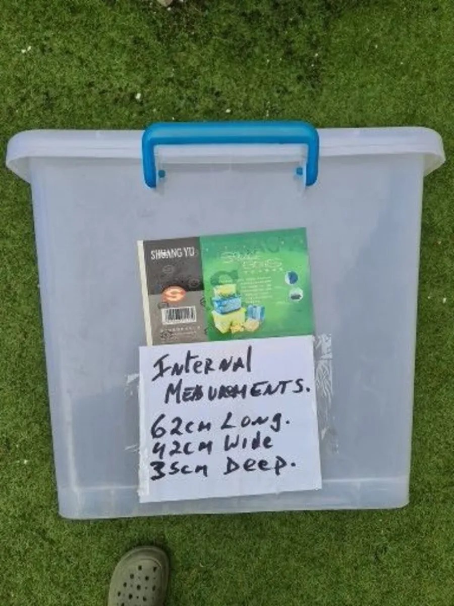 Collection of 4 x  large plastic storage boxes - Image 3