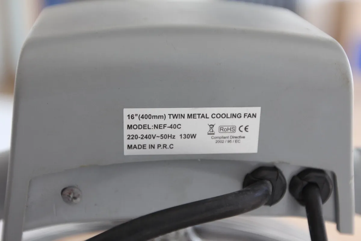 16”/400mm 130W oscillating fans industrial quality - Image 3