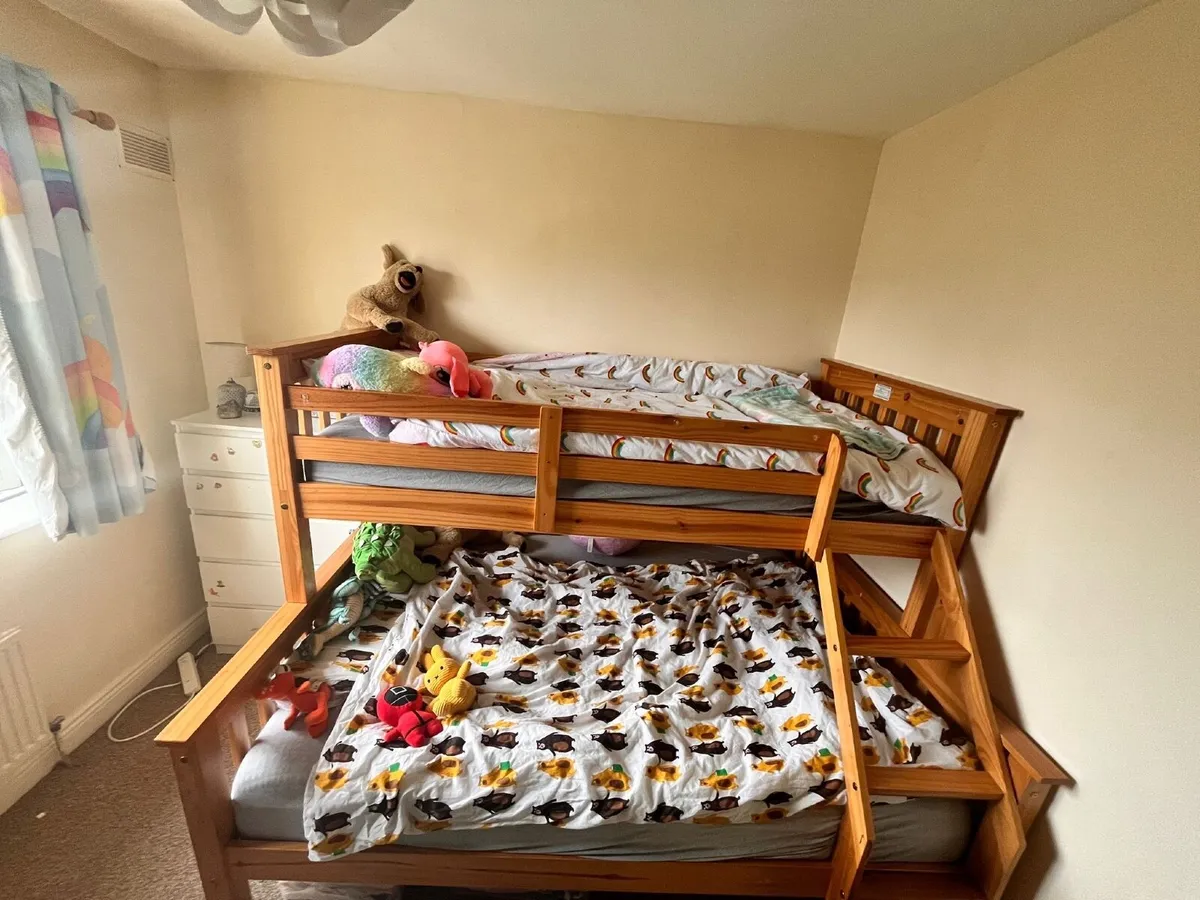 Triple Bunk Bed Single Over Double + Mattresses - Image 2