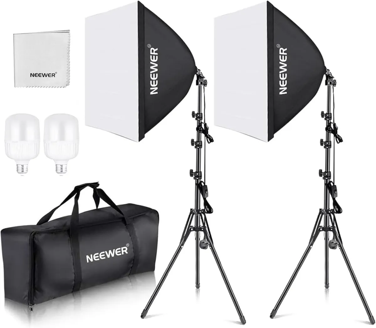2 Pack 700W Equivalent Softbox Lighting Kit 5700K - Image 1
