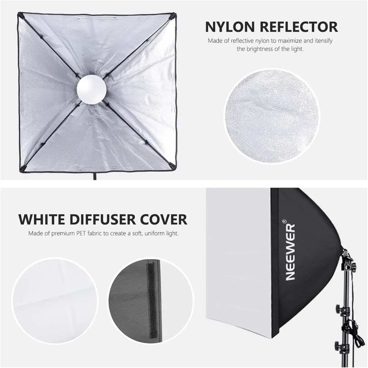 2 Pack 700W Equivalent Softbox Lighting Kit 5700K - Image 4