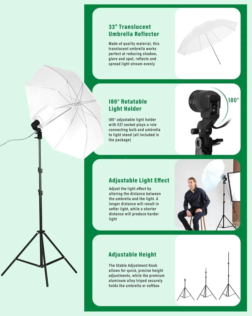 Softbox Lighting Kit 5500K 40W Light Bulb - Image 3