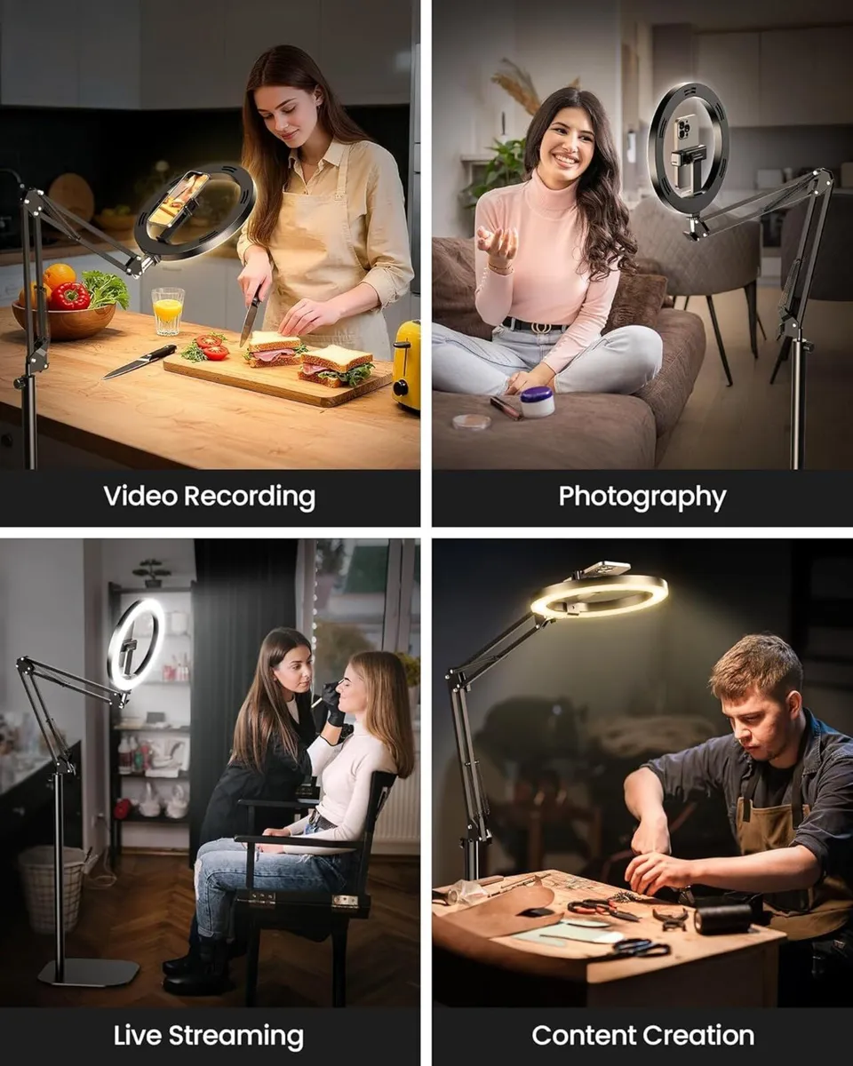 Upgrade Ring Light with Tripod Stand Phone Holder - Image 2