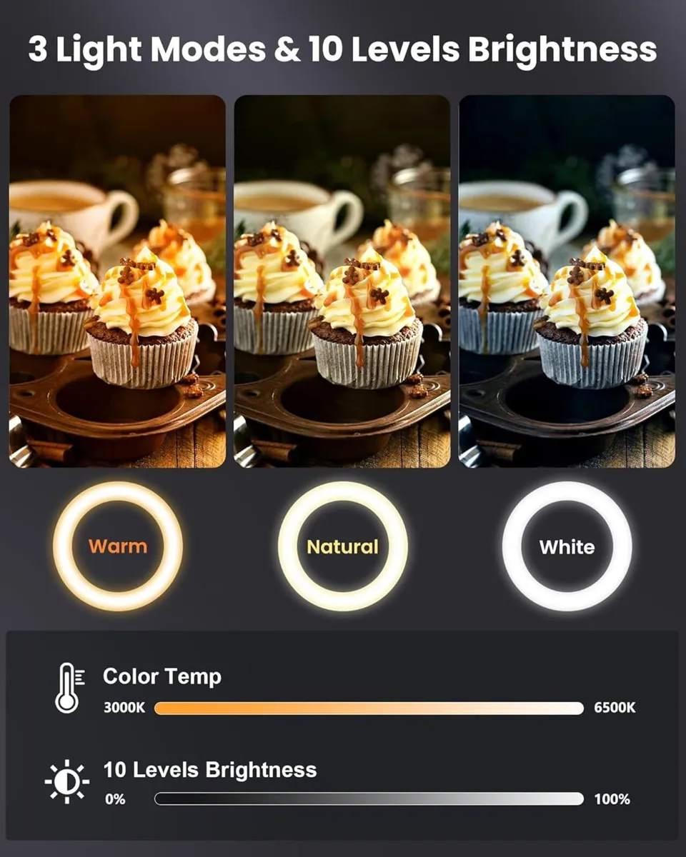 Upgrade Ring Light with Tripod Stand Phone Holder - Image 4