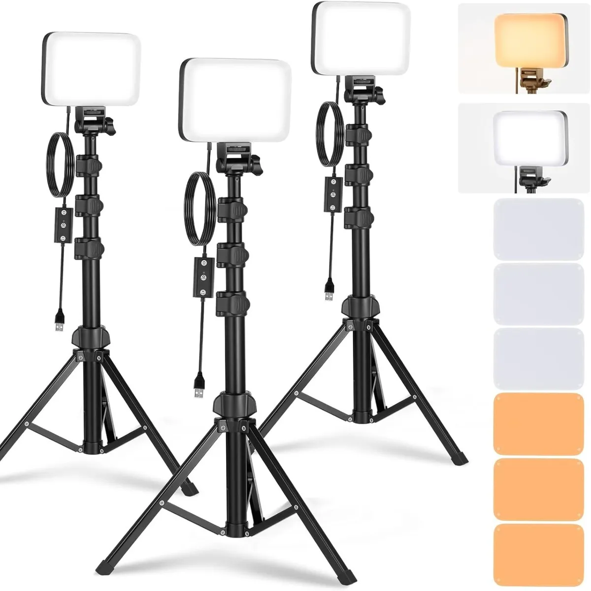 BASICS LED Video Light Panel Lighting Kit 3 Pack - Image 1