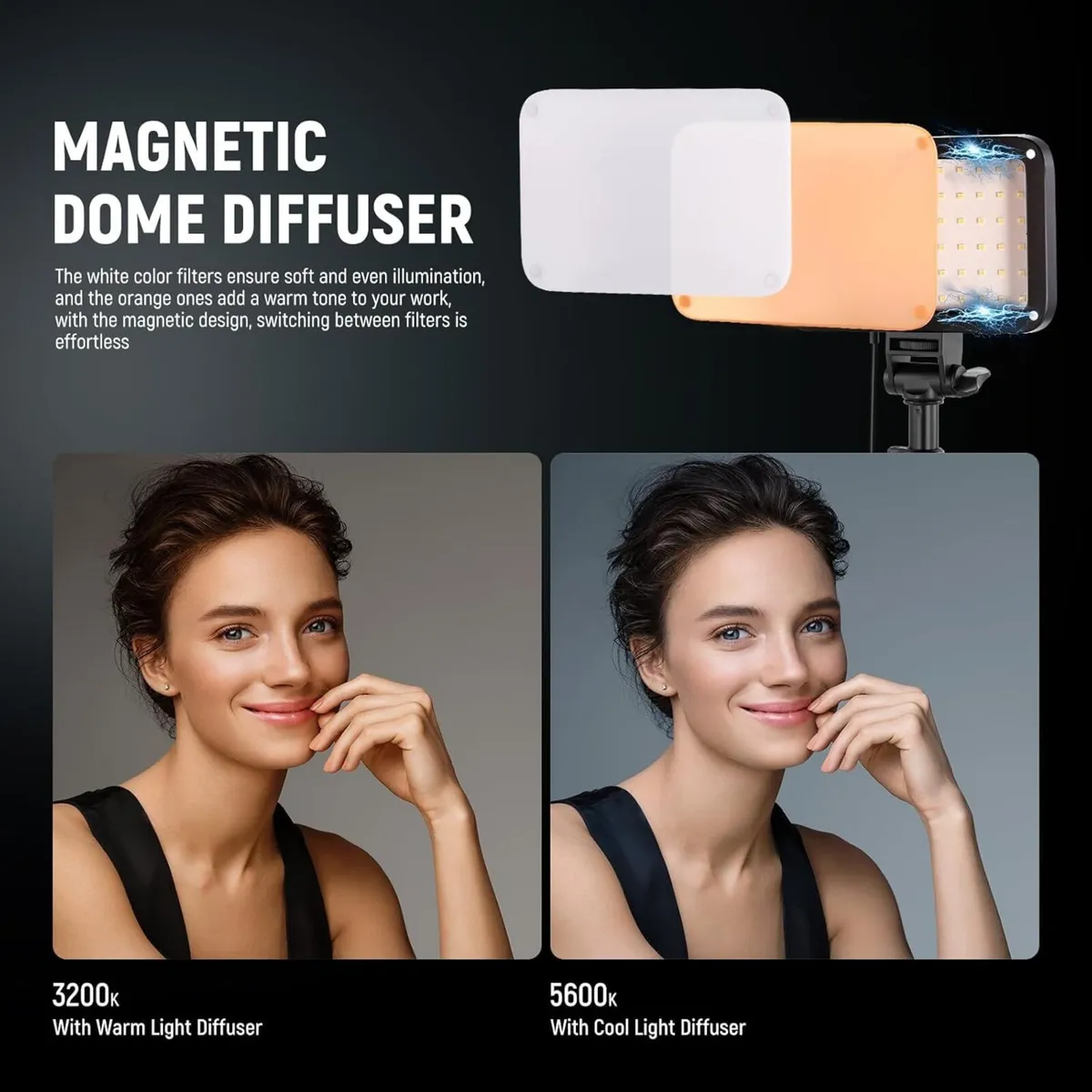 BASICS LED Video Light Panel Lighting Kit 3 Pack - Image 3