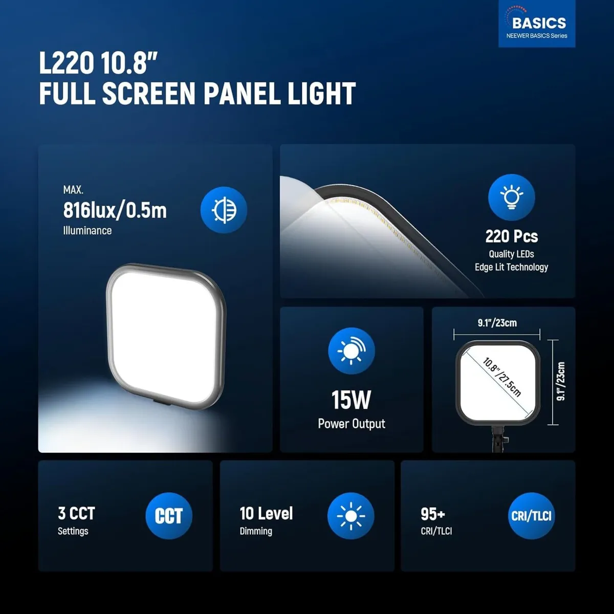 2 Pack 15W 10.8 LED Video Light Panel Lighting - Image 2