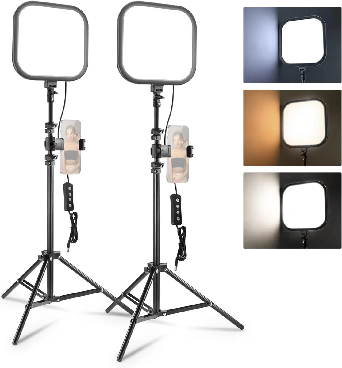 2 Pack 15W 10.8 LED Video Light Panel Lighting - Image 1