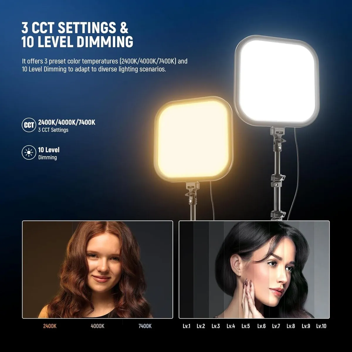 2 Pack 15W 10.8 LED Video Light Panel Lighting - Image 3