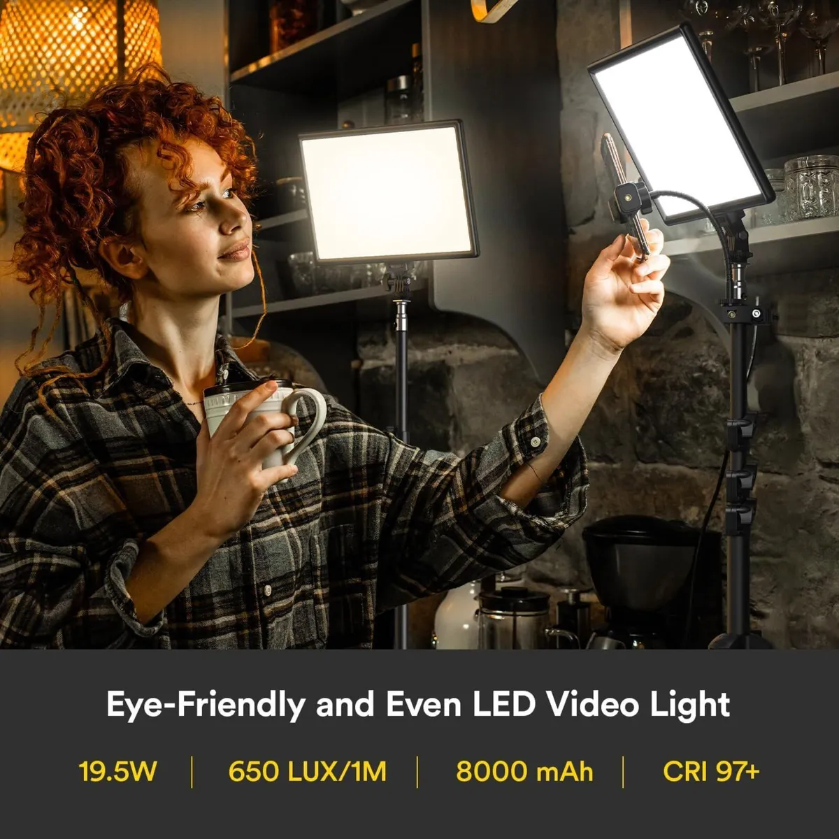 2-Pack 13 LED Video Light Kit with 170cm - Image 3