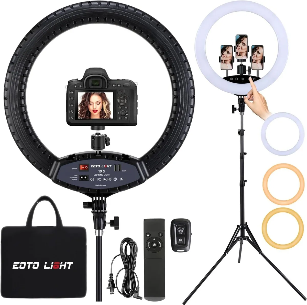 19 Inch LED Ring Light with Tripod Stand for - Image 1