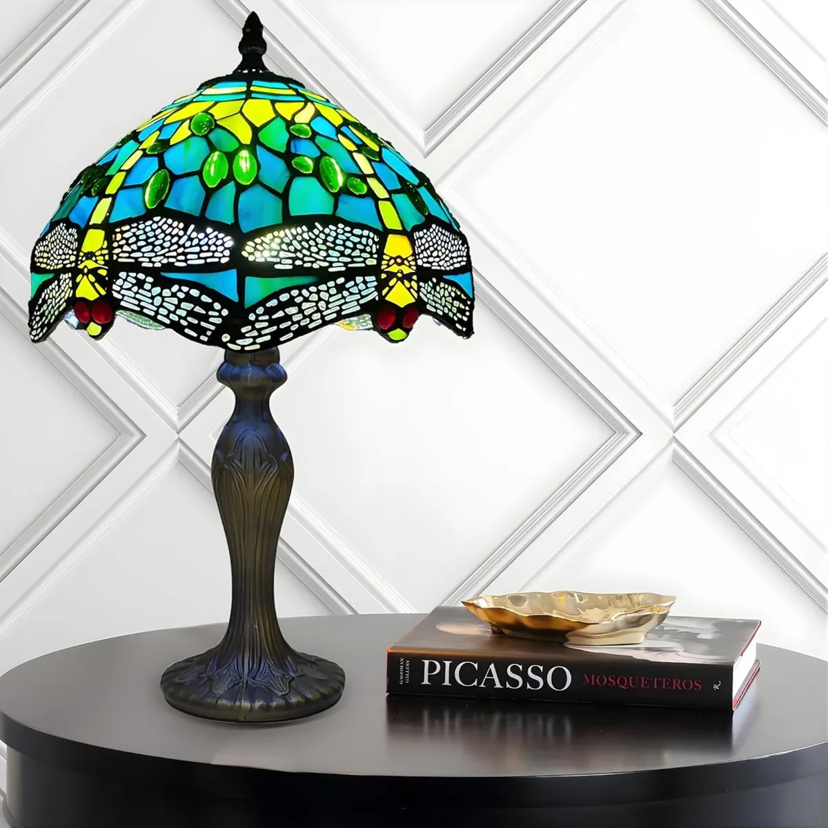 Tiffany Table Lamp Handcrafted Stained Glass - Image 3