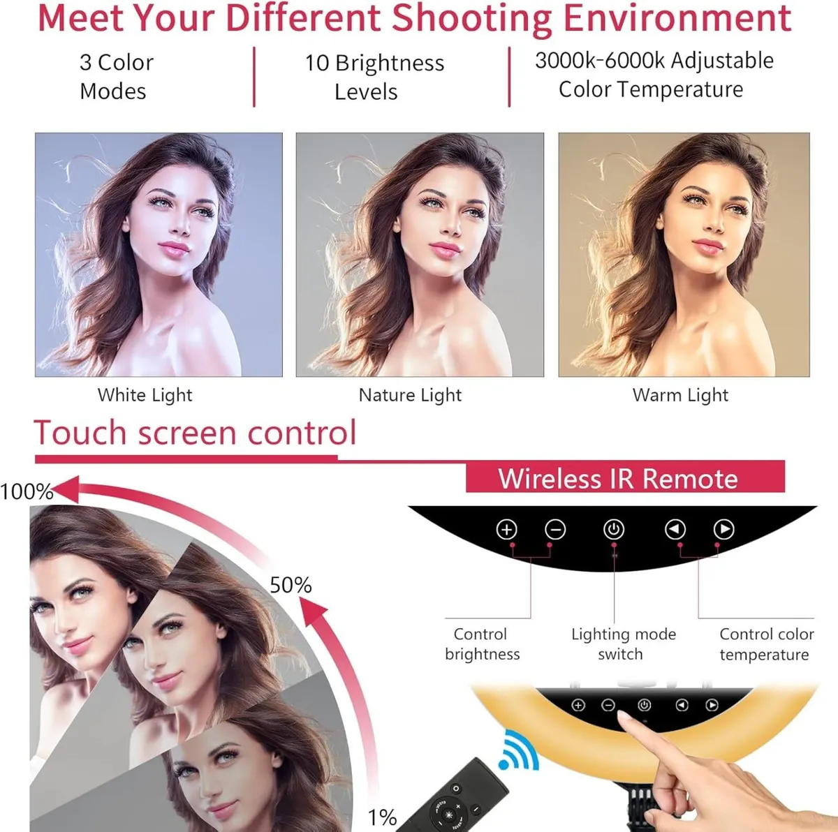 21 Inch LED Ring Light with Tripod Stand Large - Image 2