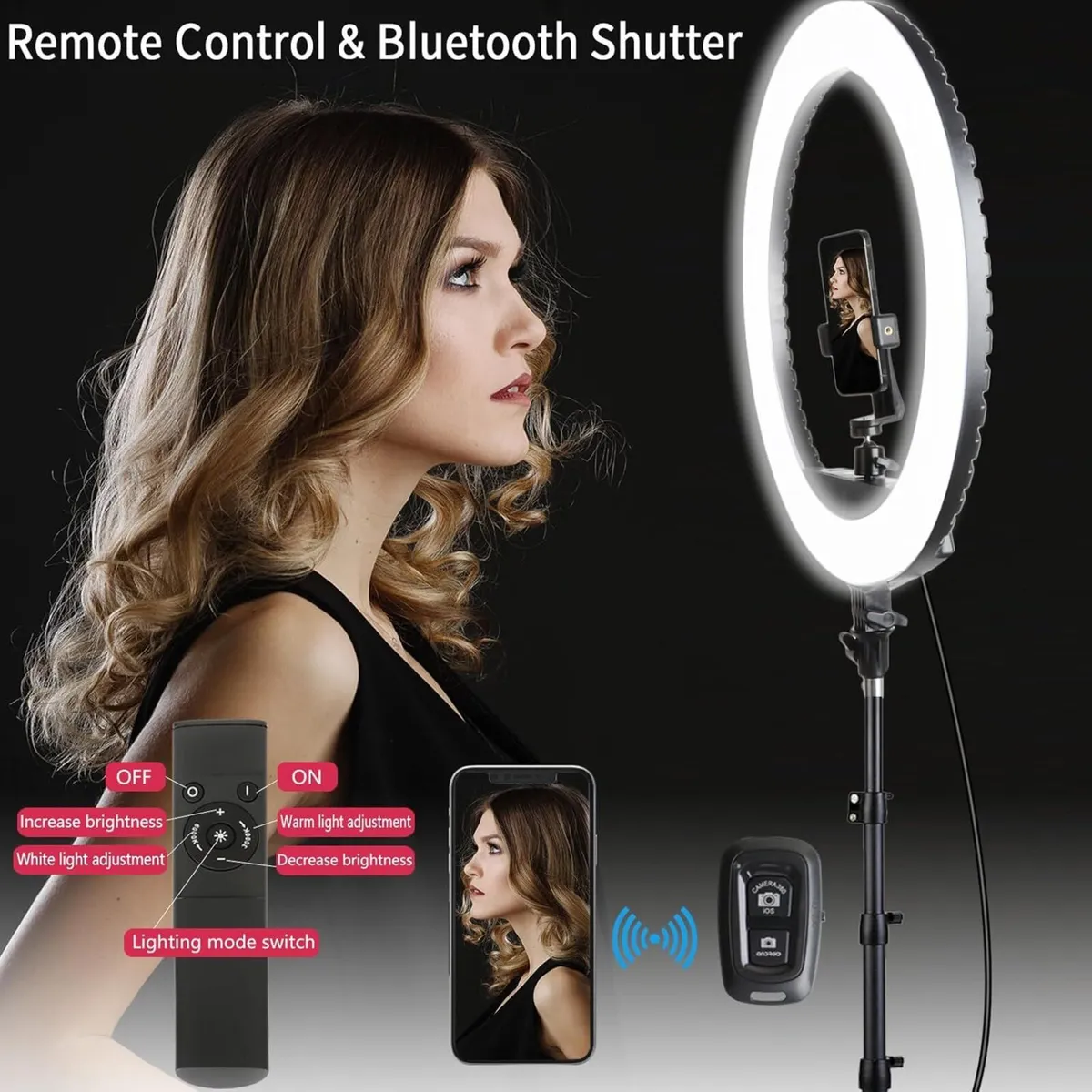 21 inch LED Ring Light with Tripod Stand Video - Image 3