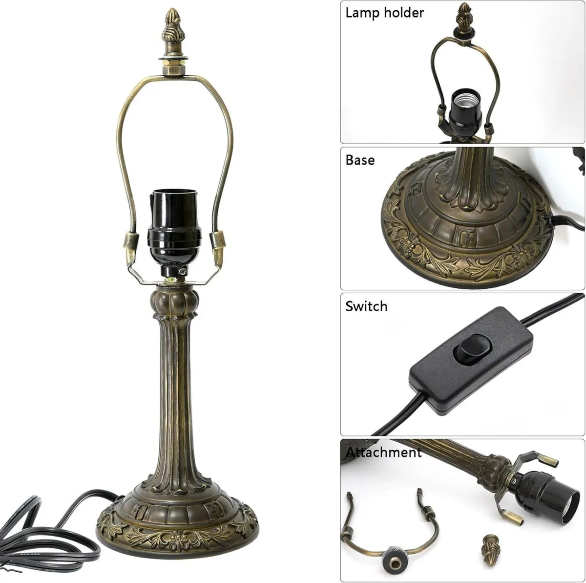 Tiffany Lamp Stained Glass Table 8X8X14 Inches - Image 4