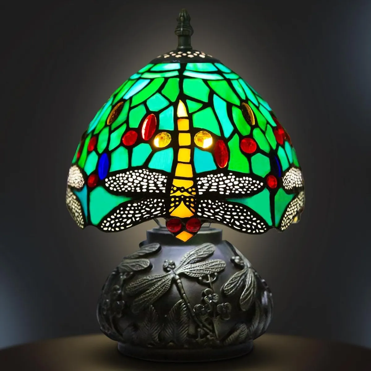 Small Tiffany Lamp Stained Glass Table for Living - Image 1