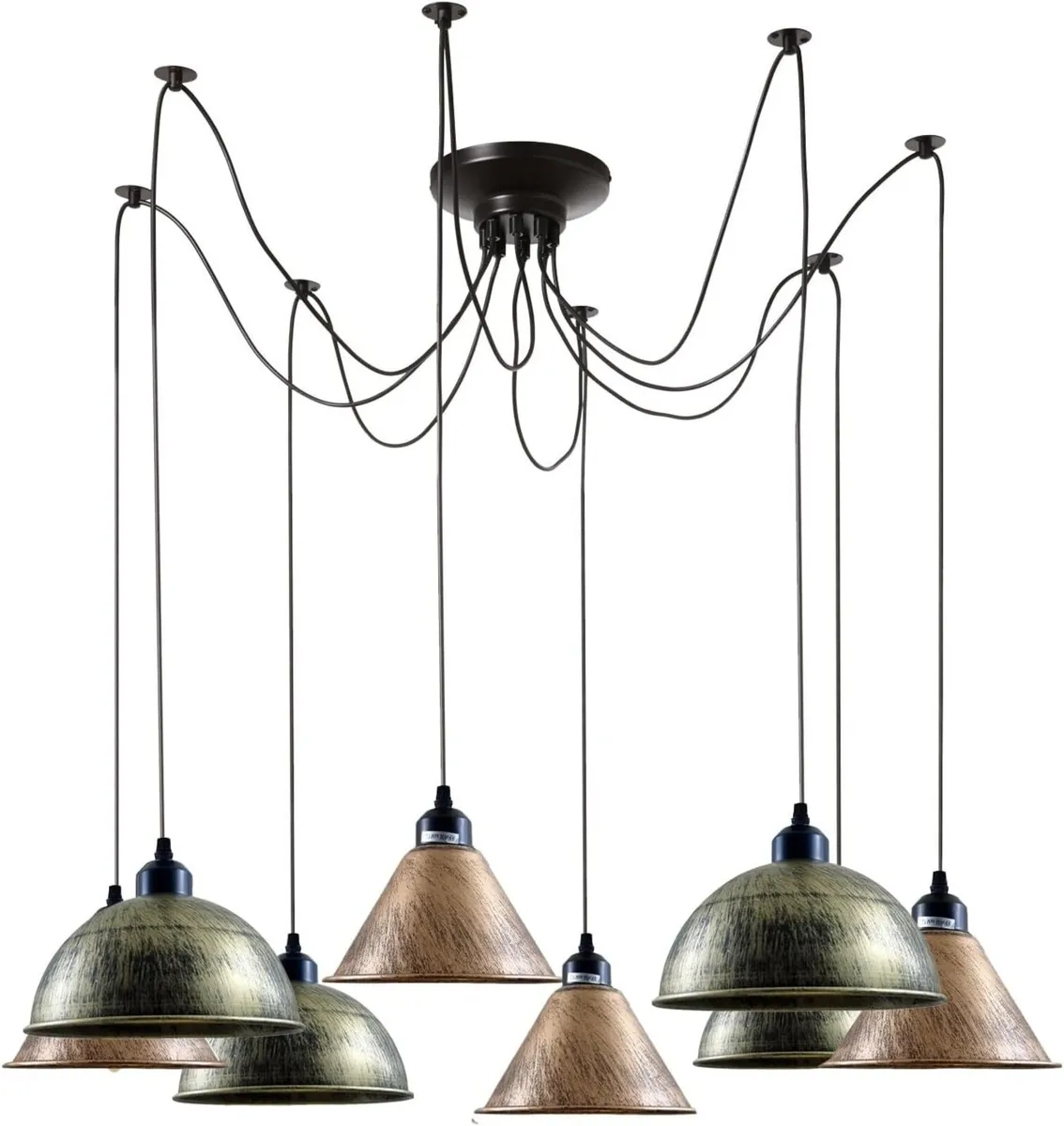 8 Arm Spider Pendant Light Industrial Vintage - Image 1