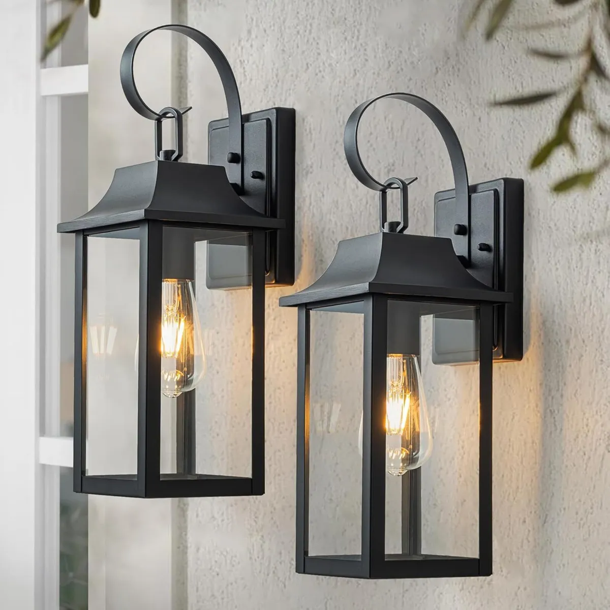 Wall Lights for Outdoor 2 Pack Vintage Black - Image 1