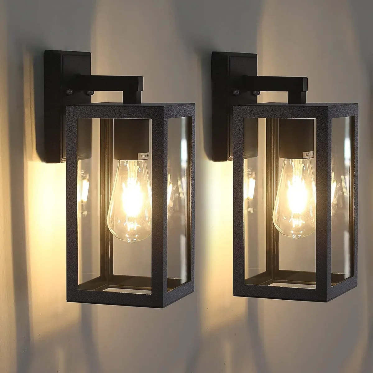 Outdoor Wall Lights Black Lantern Porch Light - Image 1