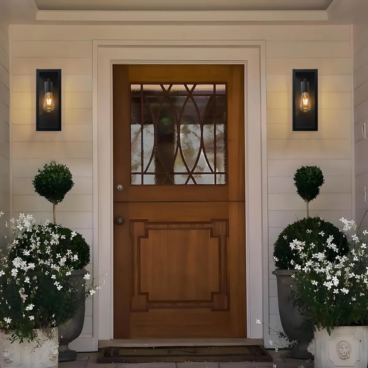 Outdoor Porch Wall Lights 2 Pack Matte Black - Image 4