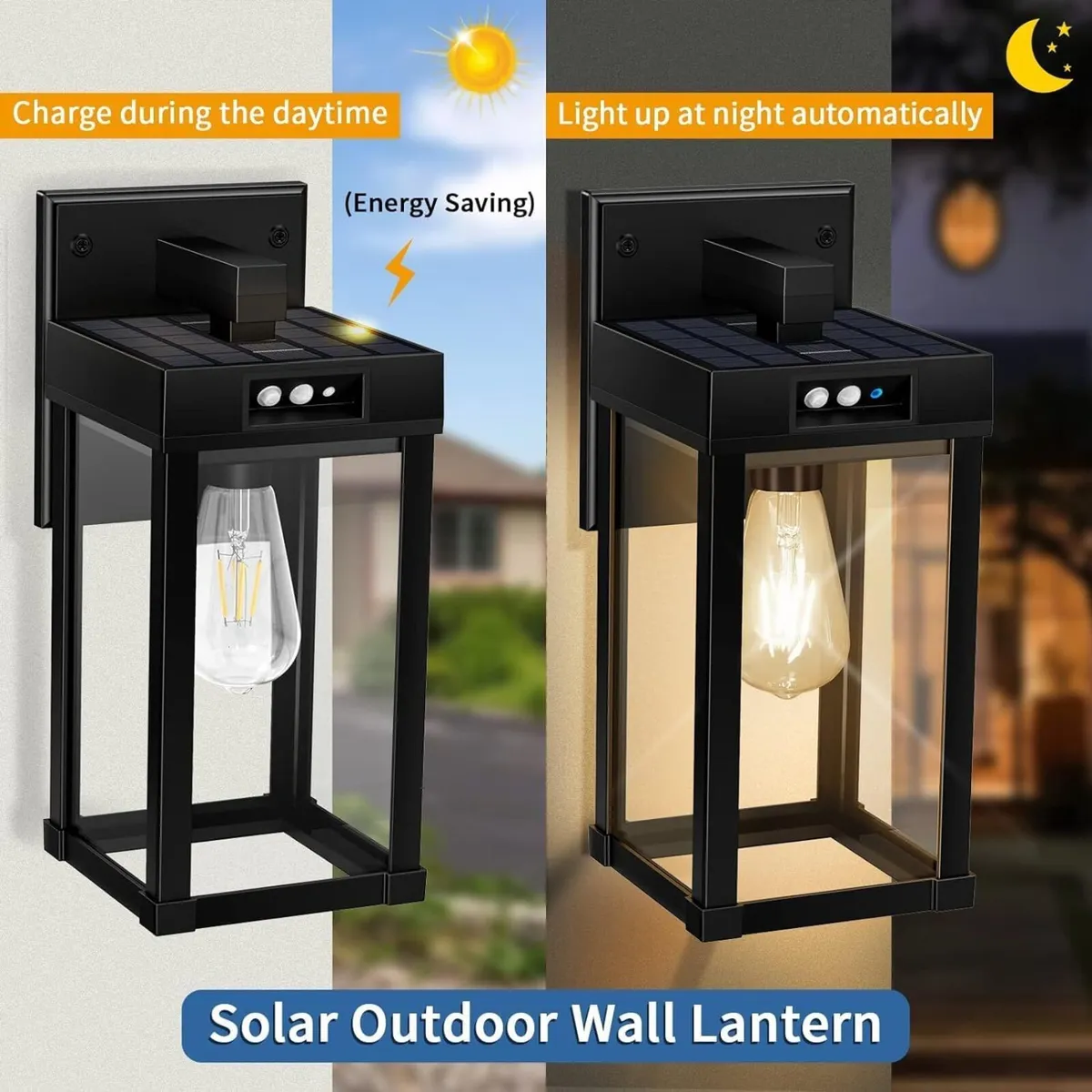 2 Pack Solar Wall Lights IP65 Waterproof Motion - Image 3