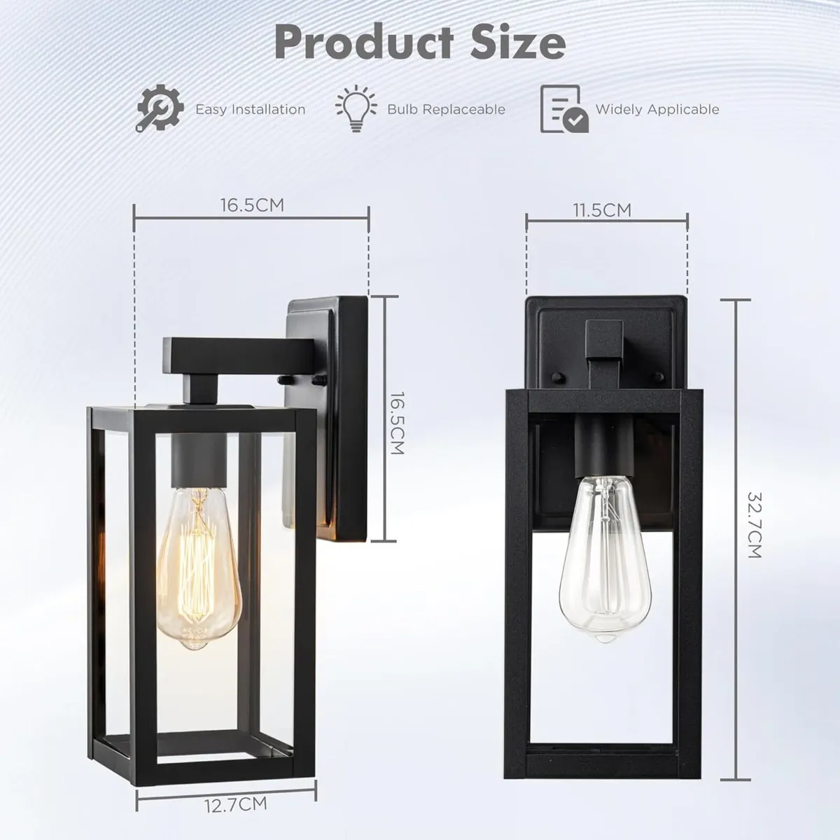 Outdoor Lantern Wall Lights E27 Porch Light Max - Image 3