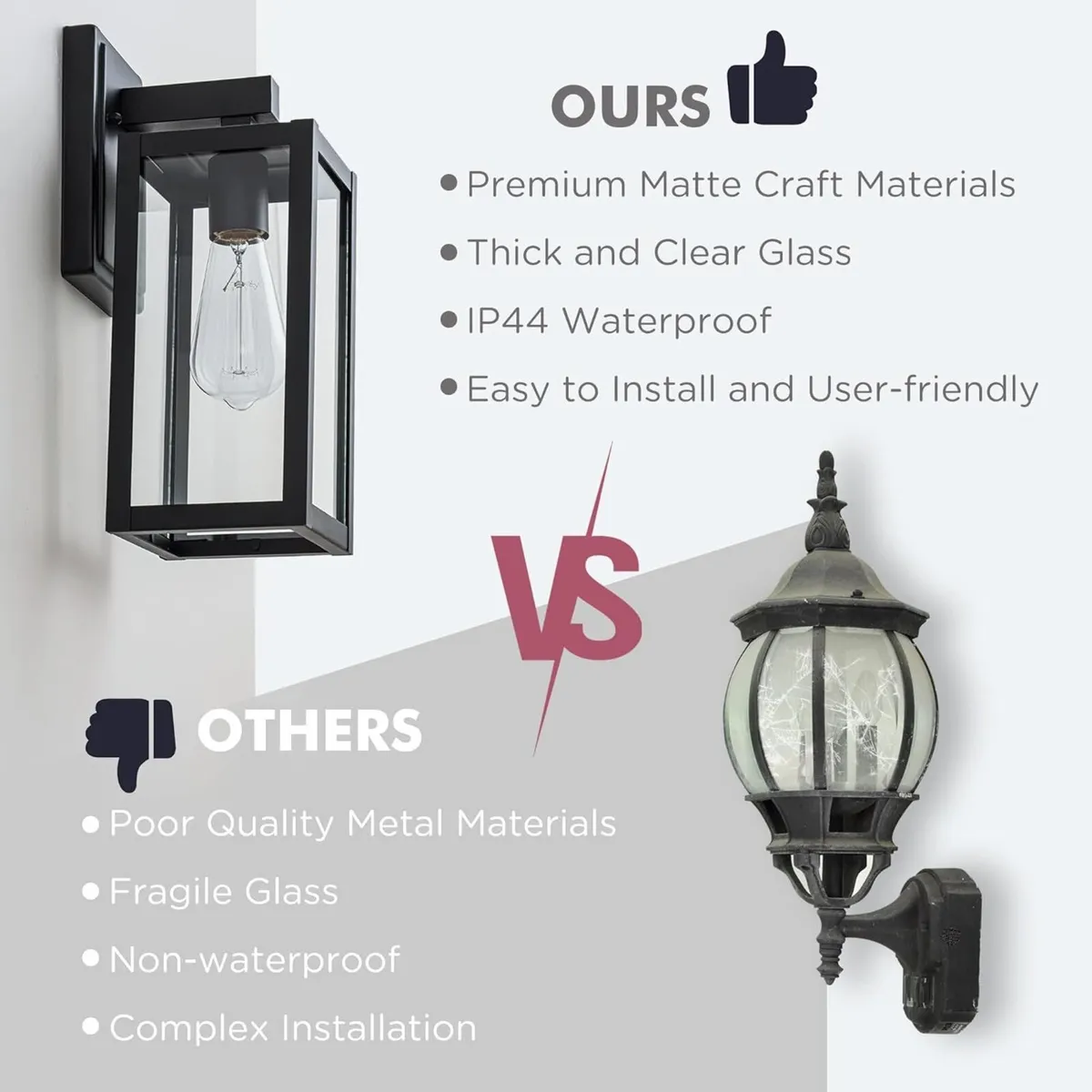 Outdoor Lantern Wall Lights E27 Porch Light Max - Image 4